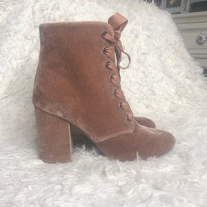 Kenneth Cole Reaction Pink Velvet Boots